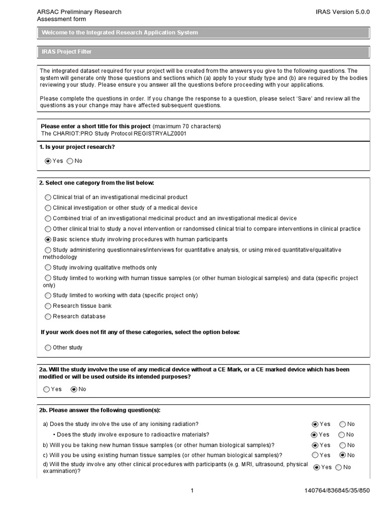 ARSAC Application for Research Assessment | PDF | Magnetic Resonance ...