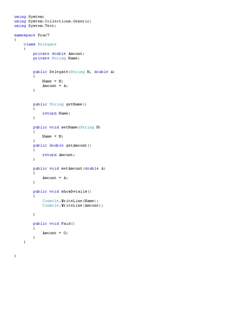 Prac 7 Skeleton Code | PDF | Computer Data | Namespace
