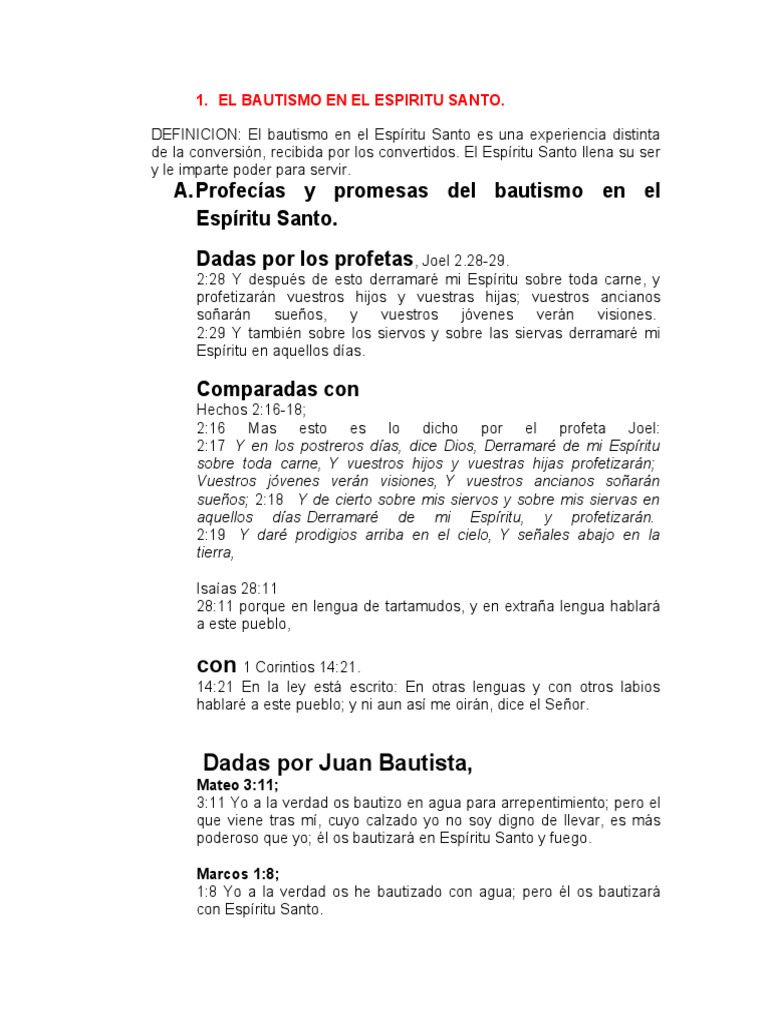 Bautismo en el Espíritu Santo | PDF | Bautismo Con El Espiritu Santo ...
