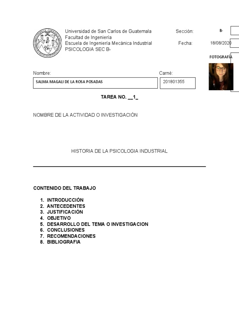Historia de La Psicologia Industrial PDF Psicología industrial y organizacional Sicología