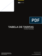 Tabela de tarifas do pacote de conta corrente do C6 Bank