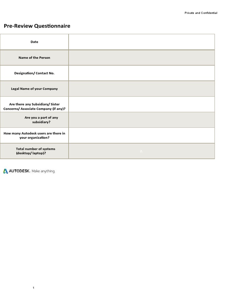 Pre-Review Questionnaire for Companies | PDF
