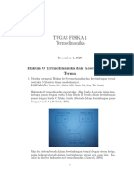 Tugas Fisika 1 Termodinamika: Hukum 0 Termodinamika Dan Kesetimbangan Termal