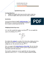 Multiplying and Dividing Radical Expressions