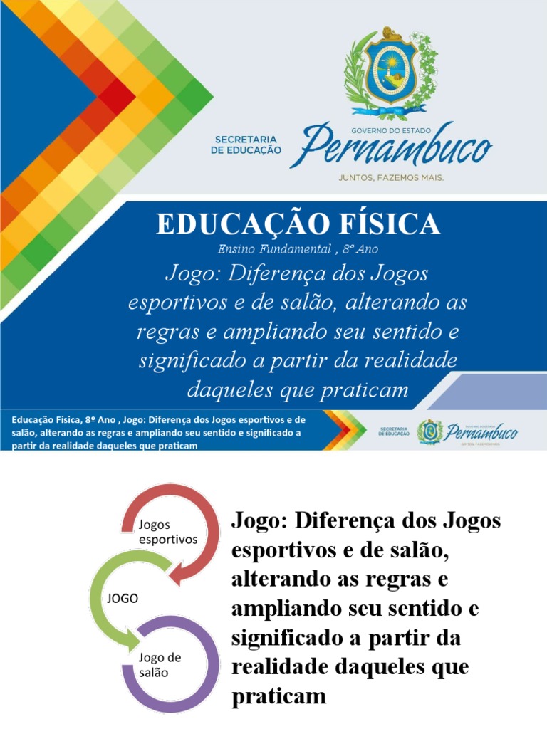 JOGOS DE SALÃO EDUCAÇÃO FÍSICA, 8º Ano do Ensino Fundamental - ppt