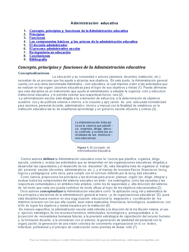 Principios de la Administración Educativa | PDF | Planificación ...