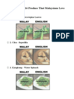 Translations Of 16 Produce Malaysians Love