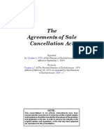 The Agreements of Sale Cancellation Act: Chapter L-3.001