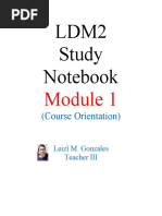 Ldm2 Study Notebook: (Course Orientation)