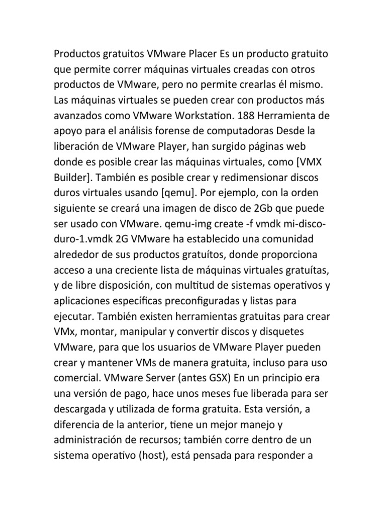 Productos Gratuitos de VMware y Herramientas Forenses | PDF | V Mware ...