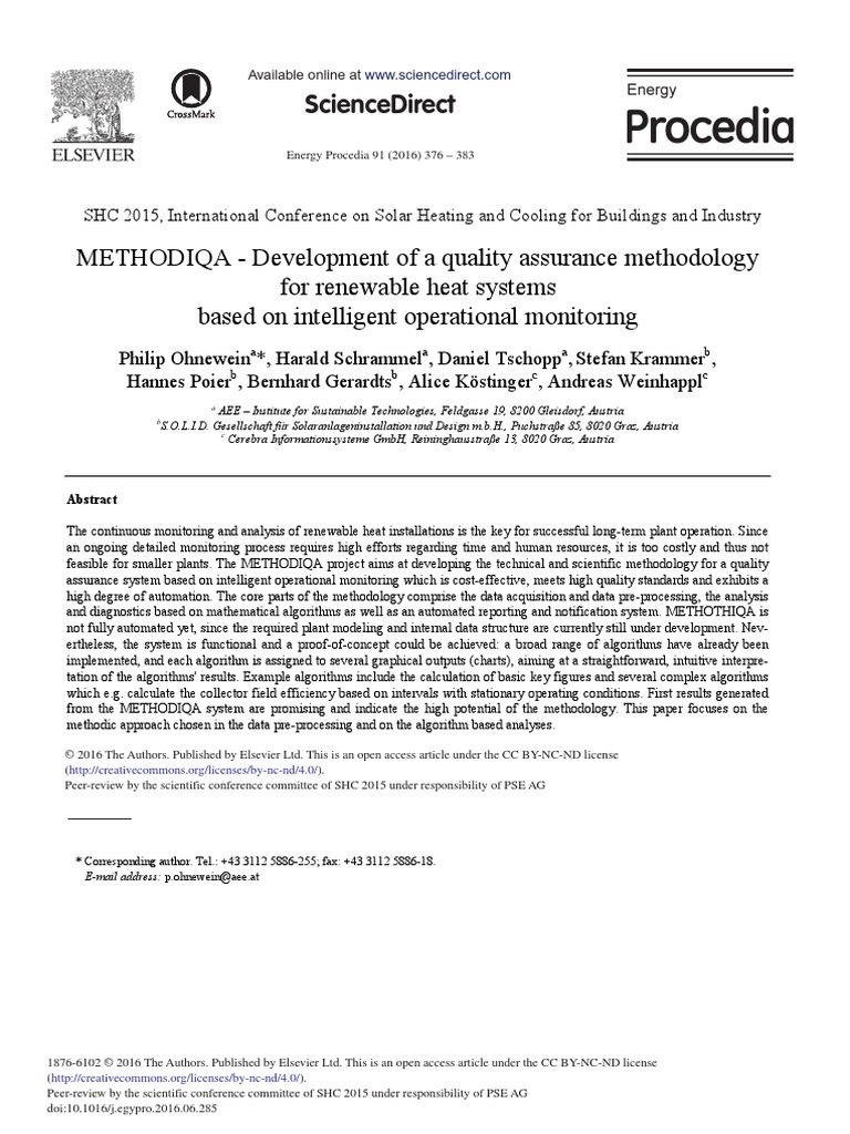 METHODIQA - Development of A Quality Assurance Methodology For - 2016 ...