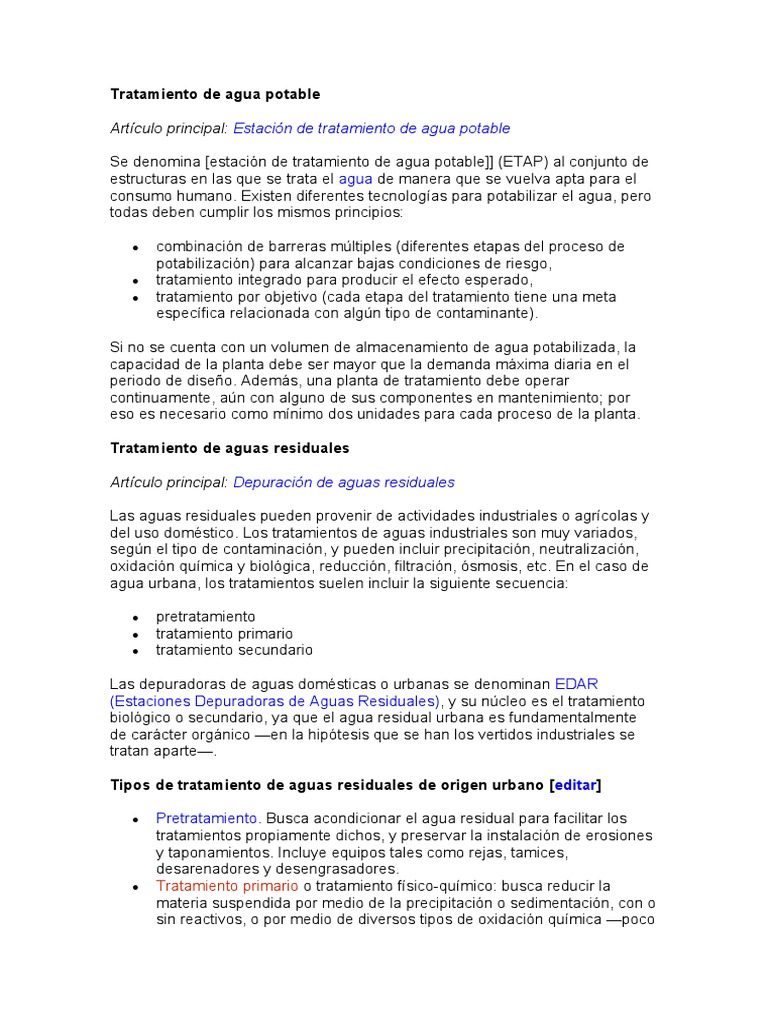 Tratamiento de Agua y Aguas Residuales | PDF | Tratamiento de aguas ...