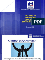 G.2 Factors to Consider in Choosing a Consumer Leader