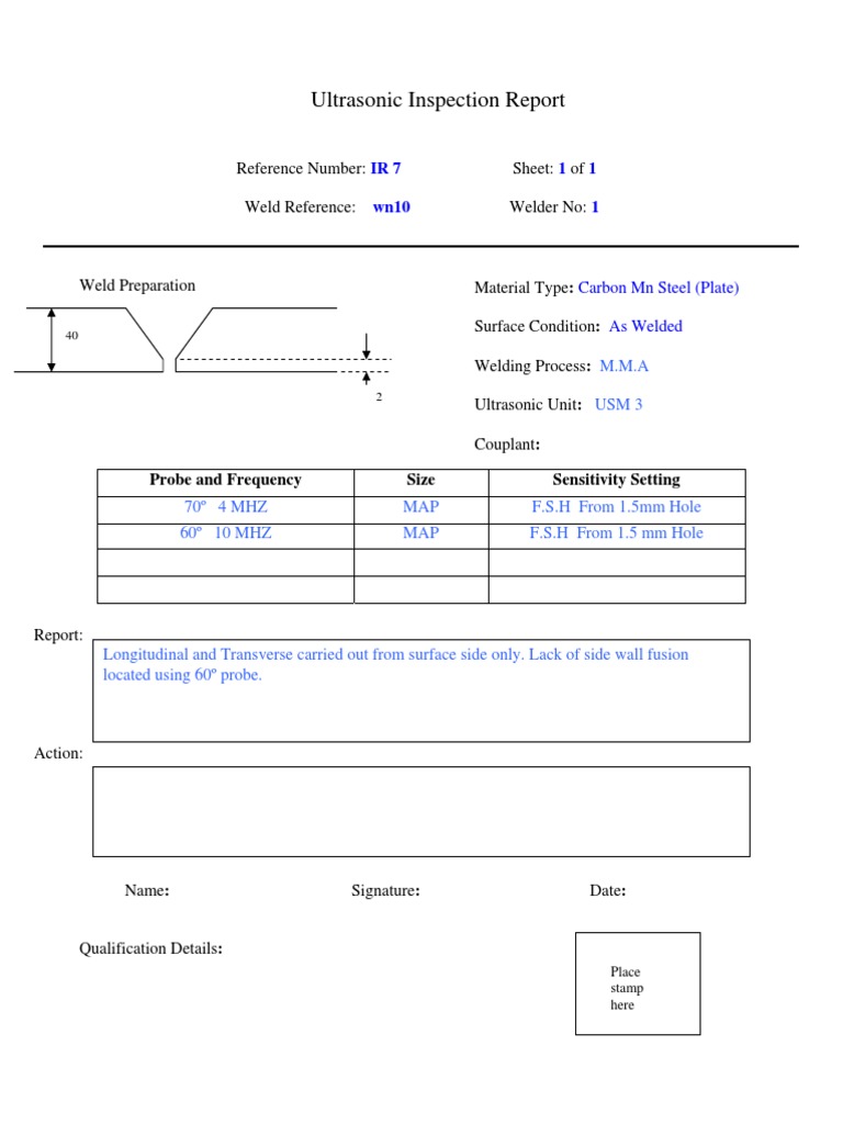 Appendix 2a Ultrasonic Inspection Report | PDF