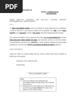 Formato de Justificación de Inasistencia