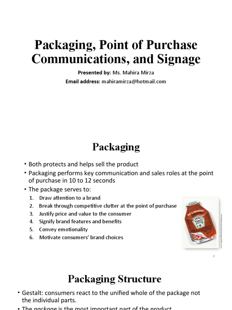 Lecture 12 - Packaging, Point of Purchase Communications, and | PDF ...
