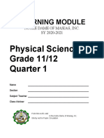 Learning Module: Physical Science Grade 11/12 Quarter 1