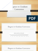 Degrees To Gradians Conversion