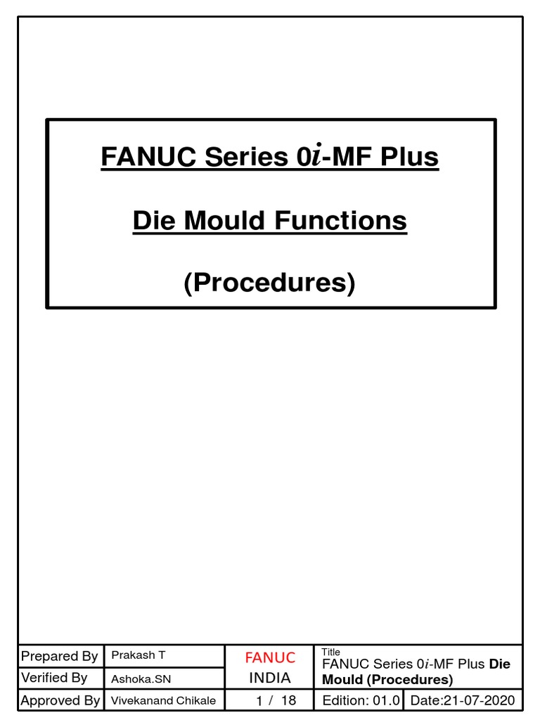 FANUC Series 0i-MF Plus Die Mould Functions | PDF | Computer File | Usb