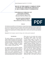 2014 Evaluating The Fit of The Parent Company With Businesses To Develop Corporate Strategy