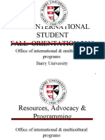 New International Student Fall Orientation 2010: Office of International & Multicultural Programs Barry University