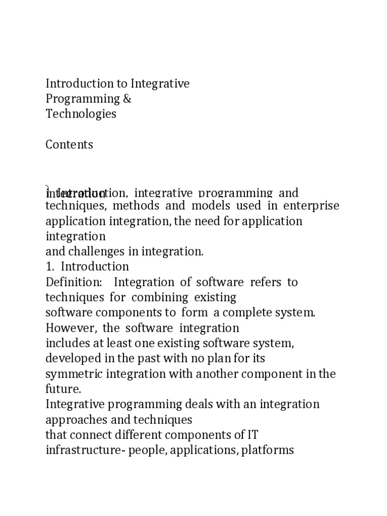 Introduction To Integrative | PDF | System | Application Software