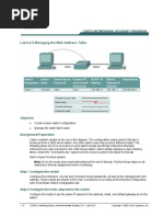 Lab 6.2.3 Managing The MAC Address Table: Objective