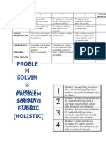 Proble M Solvin G Rubric (Analy Tic) Problem Solving Rubric (Holistic)