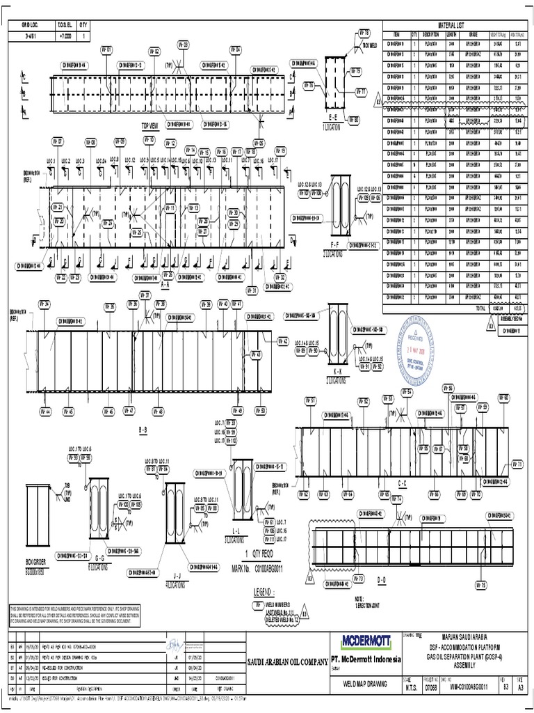 Weld Map Drawing for GOSP-4 Assembly | PDF | Business