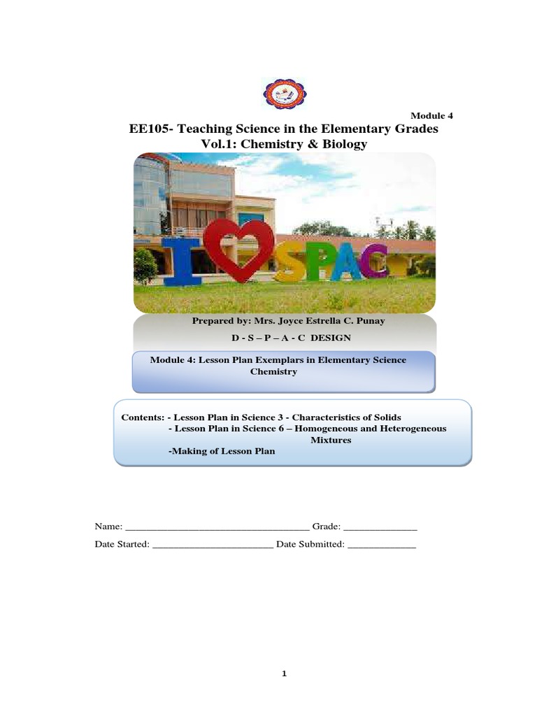 EE105Teaching Science in The Elementary Grades Vol.1 Chemistry