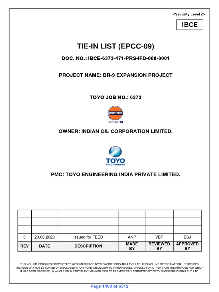 TieIn List (Epcc09) DOC. NO. IBCE6373471PRSIFD0000001 PDF