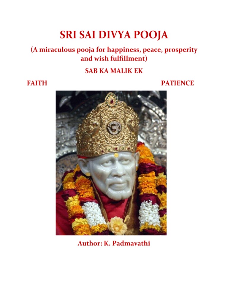 Sri Sai Divya Pooja | PDF | Religious Behaviour And Experience | Hindu ...