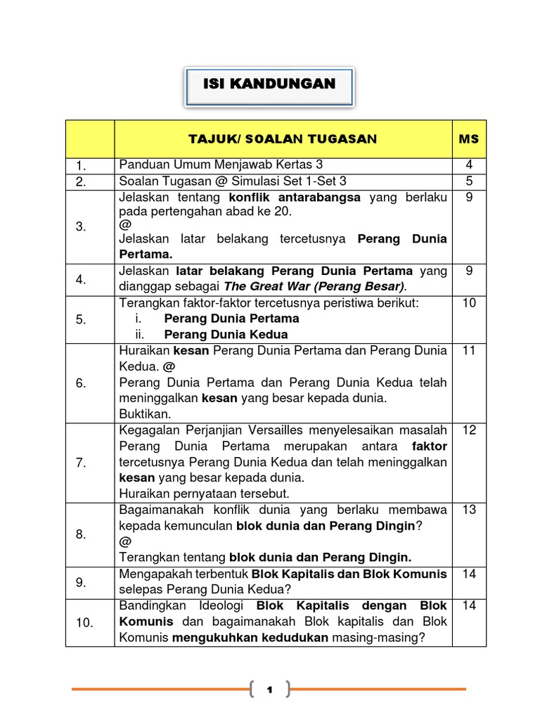 Isi Kandungan Tajuk Soalan Tugasan Ms Pdf
