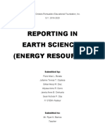Reporting in Earth Science I (Energy Resources) : 11 STEM-Pasteur