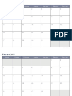 Calendario 2014 Mensual Office
