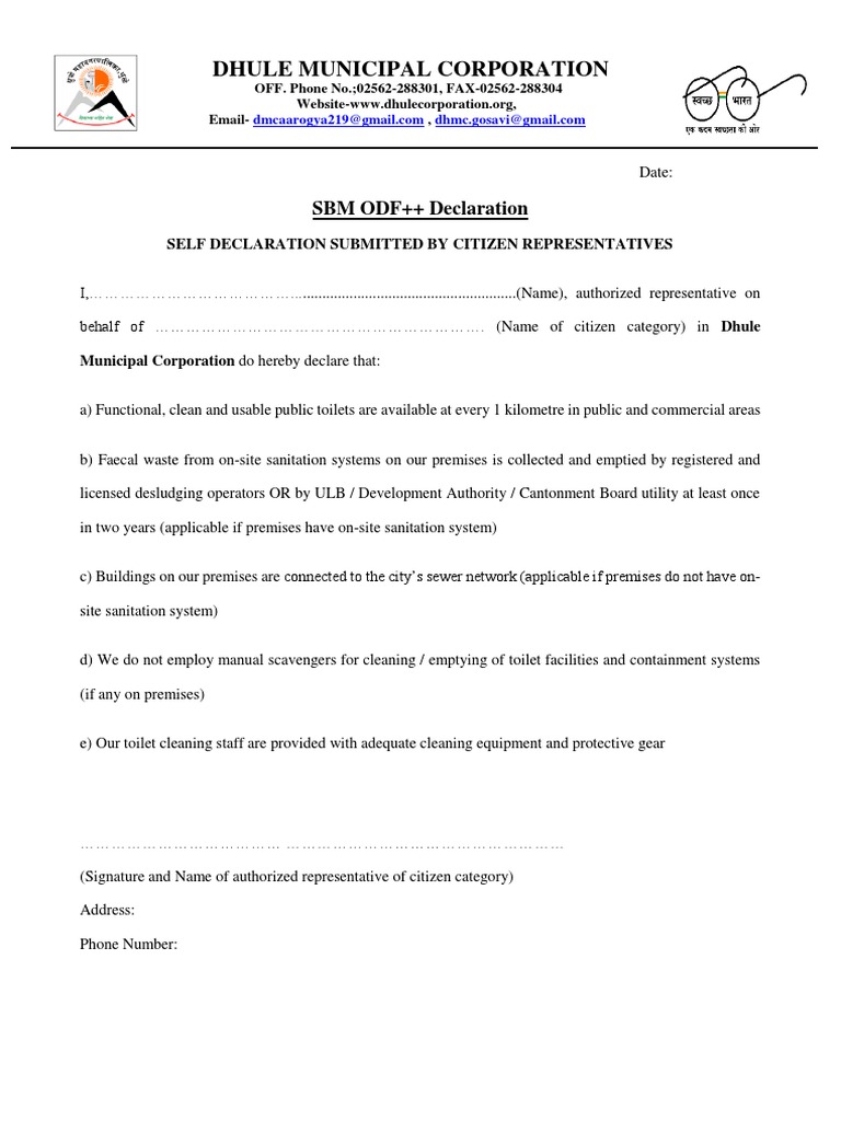 Dhule Municipal Corporation Contact Info | PDF