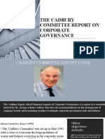 The Cadbury Committee Report On Corporate Governance