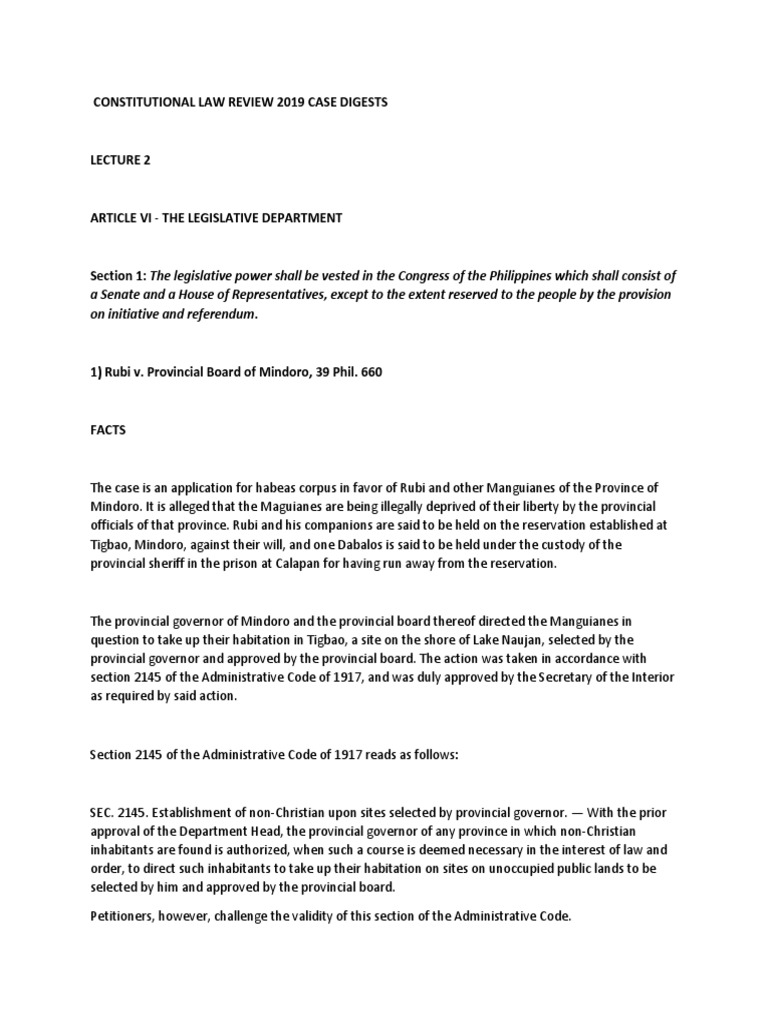 Constitutional Law Review 2019 Case Digests | PDF | Securities Act Of ...