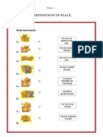 Prepositions of Place Worksheet