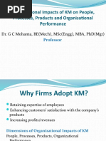 Organizational Impacts of KM On People, Processes, Products and Organisational Performance