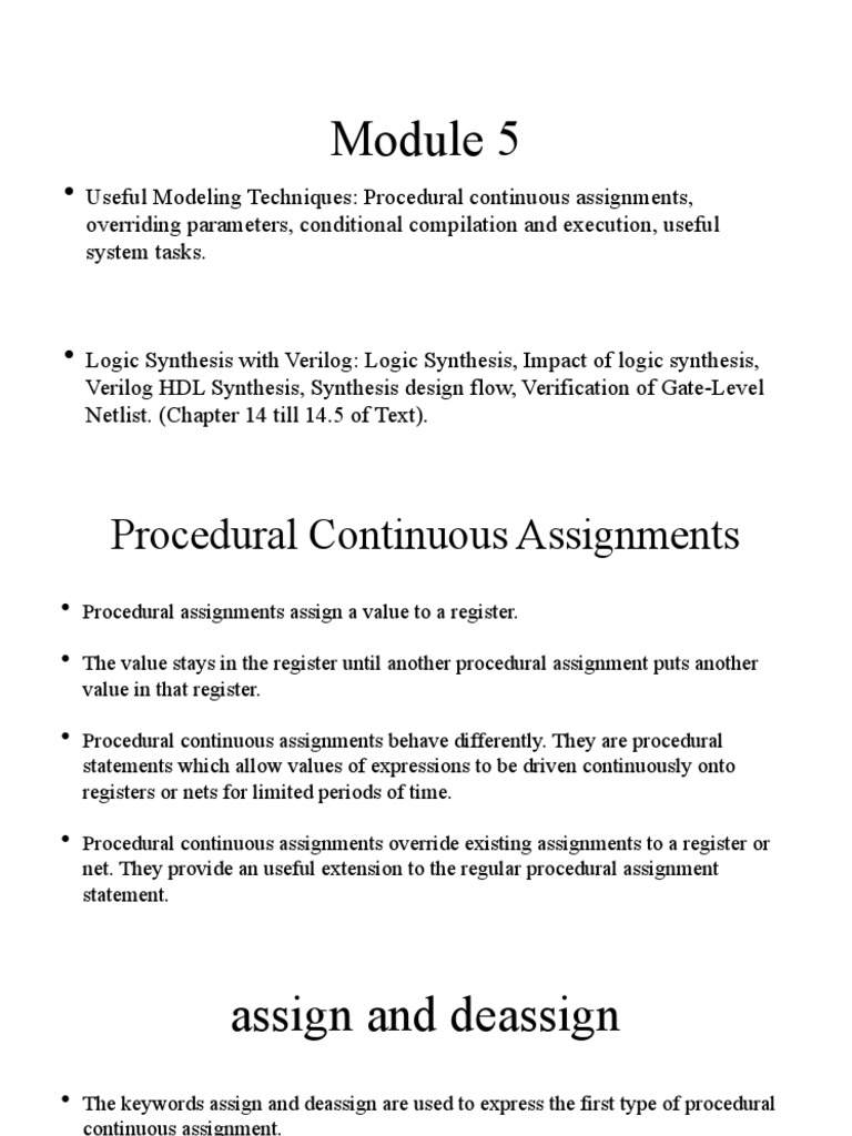 Verilog Modeling Techniques and Synthesis | PDF | Parameter (Computer ...