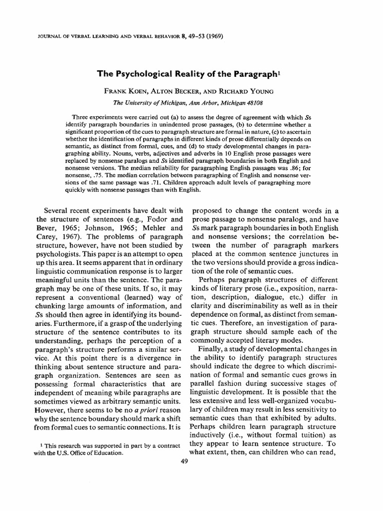Understanding Nonsense Paragraphs | PDF | English Language | Semantics