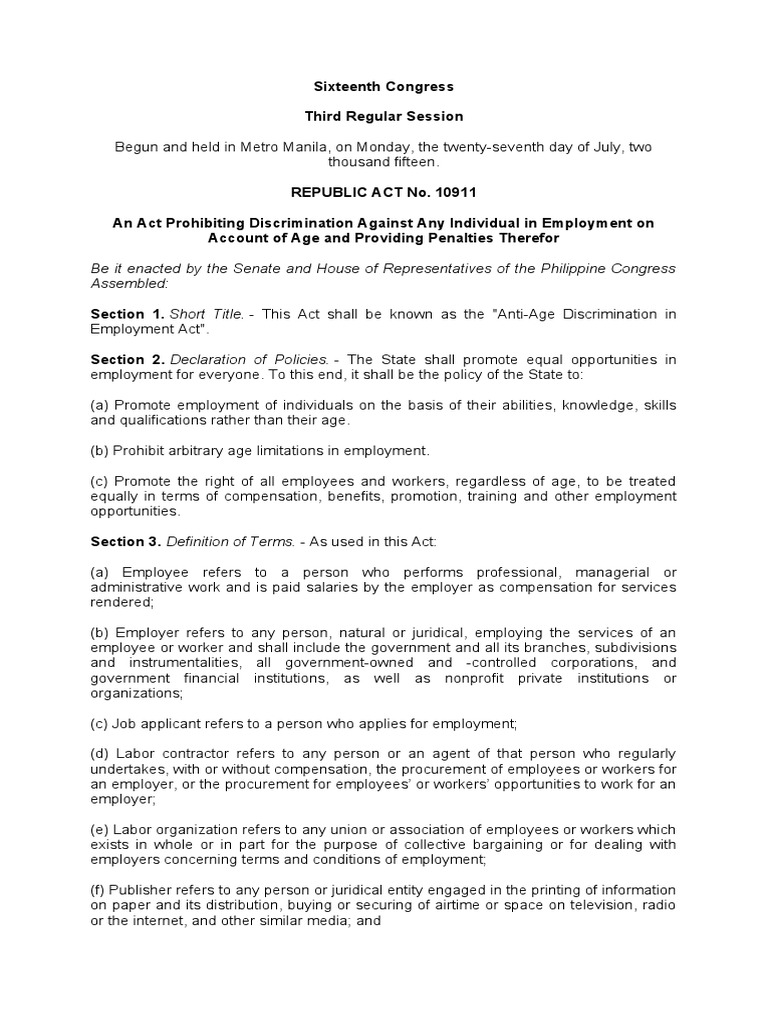What Is Republic Act 10911