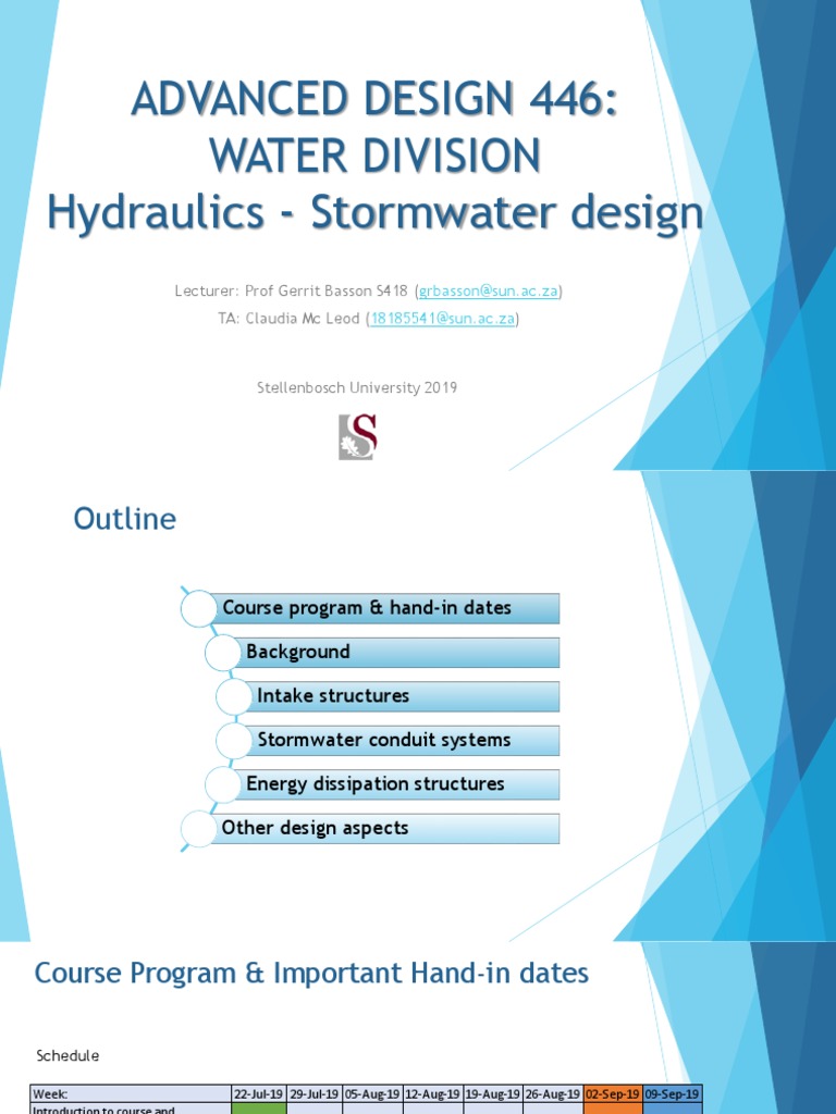 Stormwater Design Course Outline | PDF | Spillway | Drainage Basin