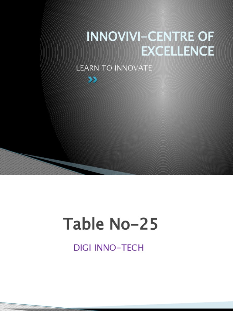 Innovivi-Centre of Excellence: Learn To Innovate | PDF