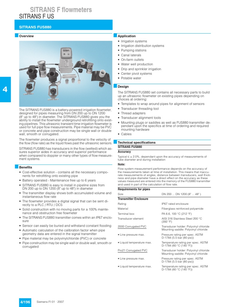 SITRANS F Flowmeters | PDF | Flow Measurement | Pipe (Fluid Conveyance)