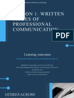 Lesson 1: Written Modes of Professional Communication