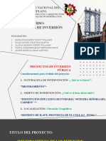 Titulo de Proyectos de Inversion