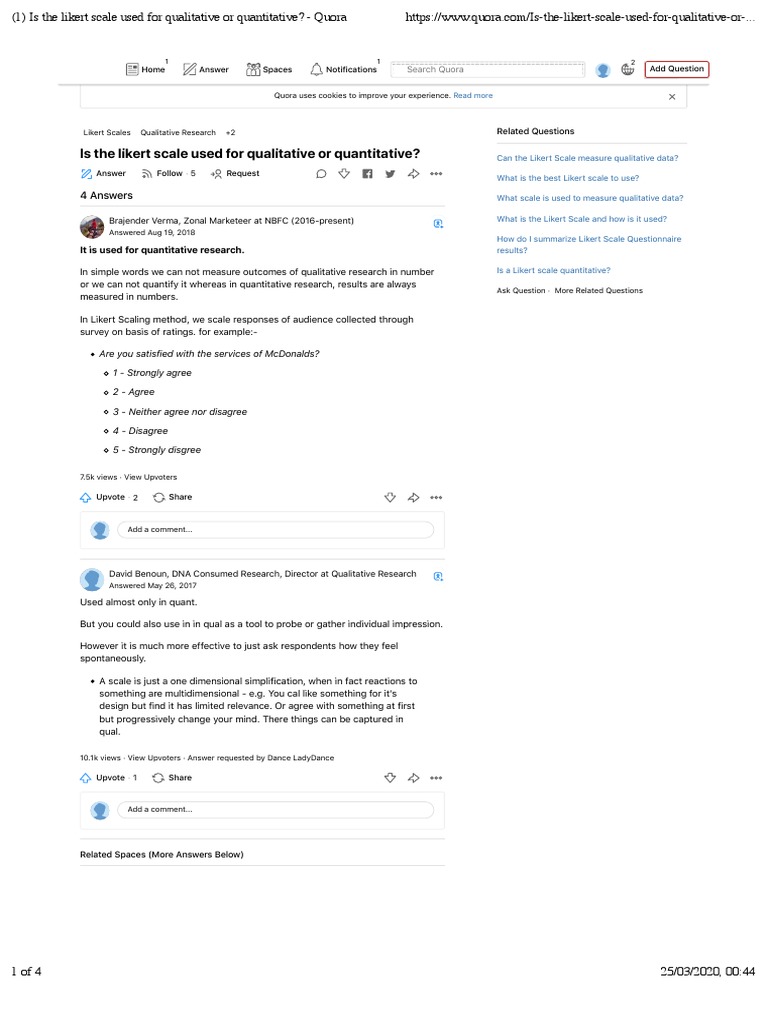 Likert Scale: Qualitative or Quantitative? | PDF | Likert Scale ...