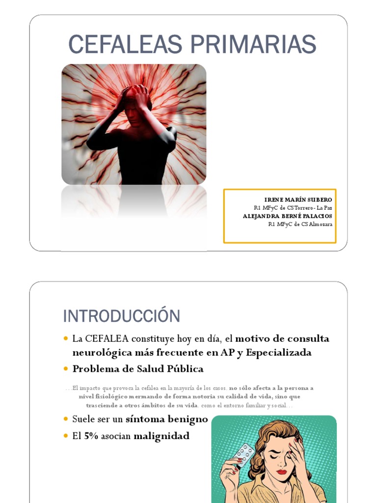 Fisiopatología y tipos de cefalea | PDF | Migraña | Dolor de cabeza